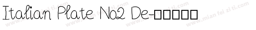 Italian Plate No2 De字体转换